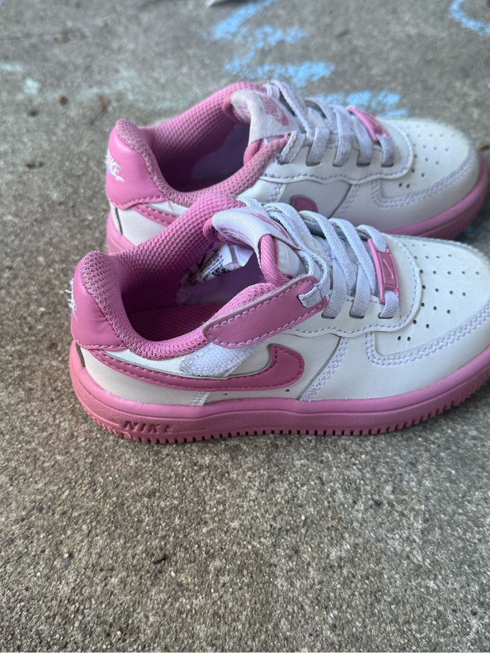 Nike Force 1 Kids' Pink & White Low-Top Sneakers